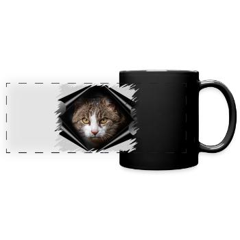 Chat - Mug panoramique uni - noir - Devant