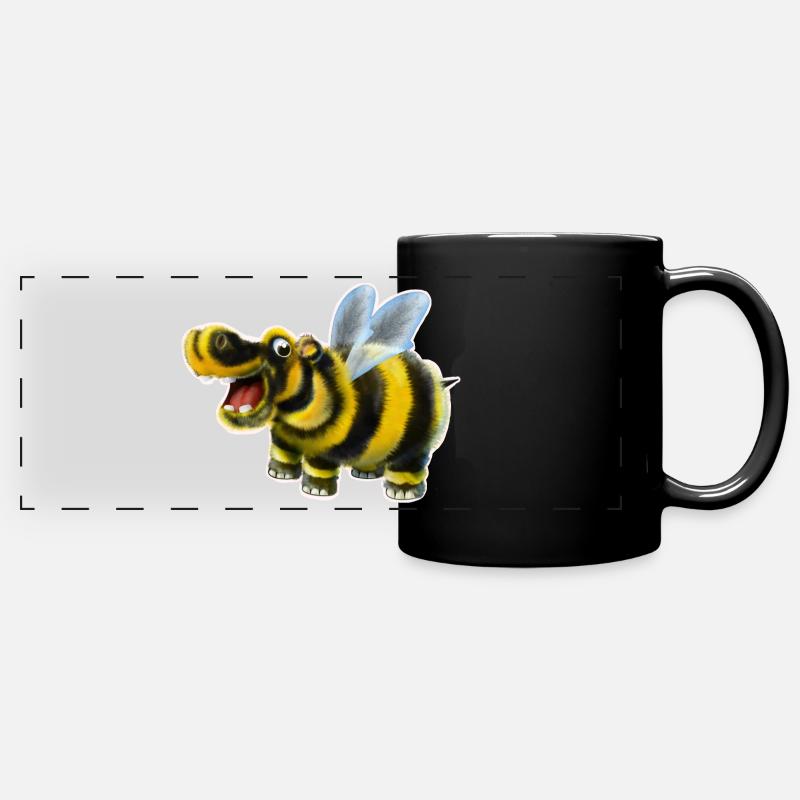 The bumblebee hippopotamus - Full Colour Panoramic Mug - black