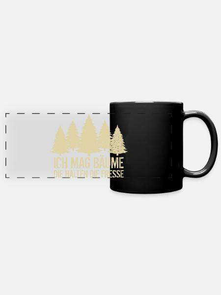 Wandern - Panorama-Tasse farbig - Schwarz