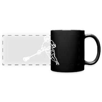 Lacrosse Spieler - Panorama-Tasse farbig - Schwarz - Vorne