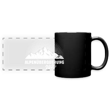 Alpenüberquerung Alpen Überquerung 2025 Wandern - Panorama-Tasse farbig - Schwarz - Vorne