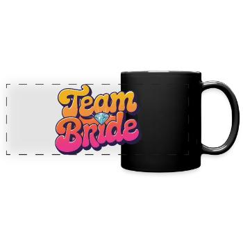 Team Bride-Retro Style-personalisierbar! - Panorama-Tasse farbig - Schwarz - Vorne