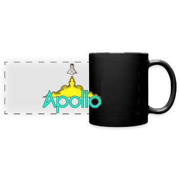 Apollo – lancement d’une fusée dans l’espace - Mug panoramique uni - noir - Devant
