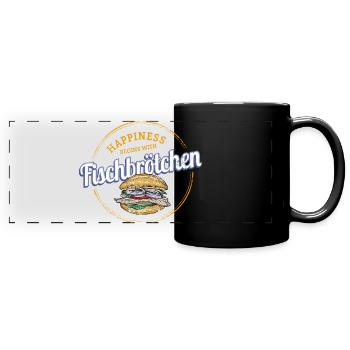 Sandwichs au poisson au hareng ou au hareng - Mug panoramique uni - noir - Devant