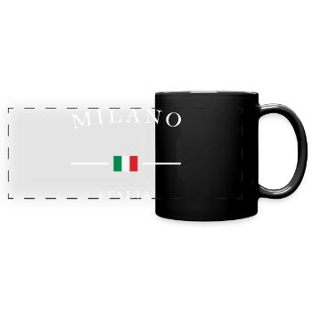 Milan, Italie, Logo Noir - Mug panoramique uni - noir - Devant