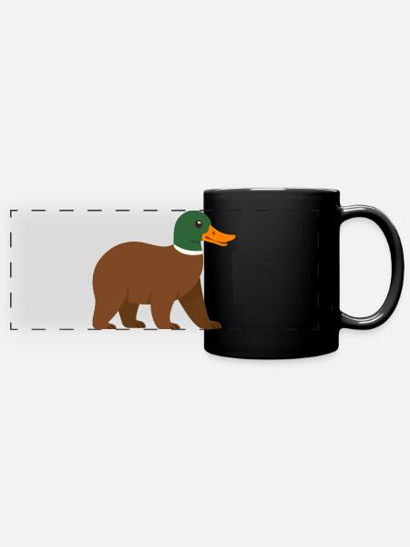 Die Bärente - sie hat einen Schnabel! - Panorama-Tasse farbig - Schwarz