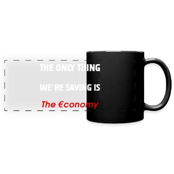 Rettung der Wirtschaft - Panorama-Tasse farbig - Schwarz - Vorne