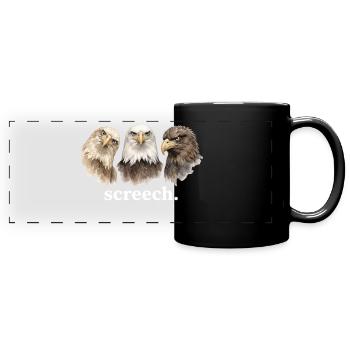 Adler kreischen Lustiges Kreischen für Adlerliebha - Panorama-Tasse farbig - Schwarz - Vorne