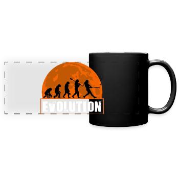 Baseball-Softball-Evolution Lustige Spieler-Geschenkkunst - Panorama-Tasse farbig - Schwarz - Vorne