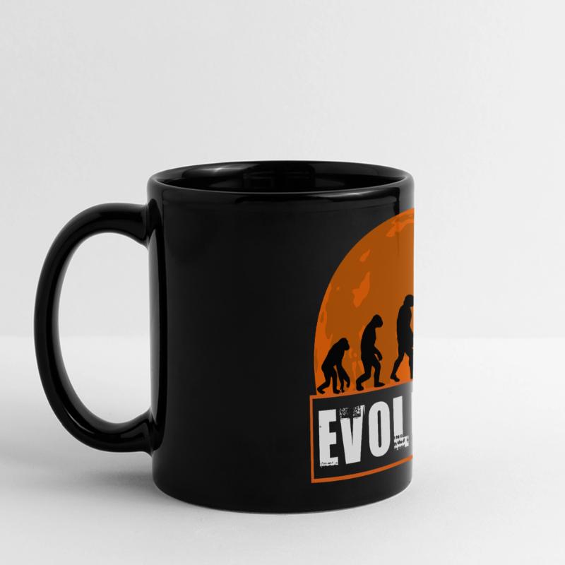 Évolution de la silhouette vintage du coucher de soleil surf Mug panoramique uni