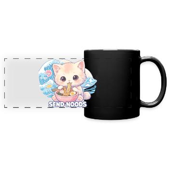 Ramen Cat Kanagawa - Full Colour Panoramic Mug - black - Front