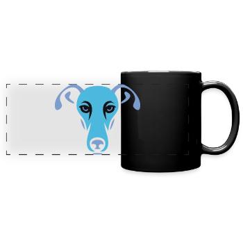 Windhund, Galgo - Panorama-Tasse farbig - Schwarz - Vorne