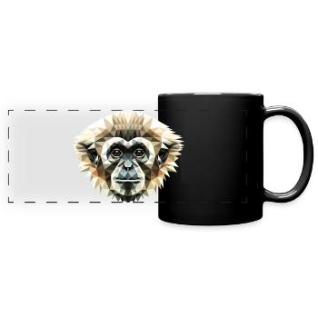 Gibbon Monkey Whitehand Gibbon Monkey Cute Lar Gibbons - Full Colour Panoramic Mug - black - Front
