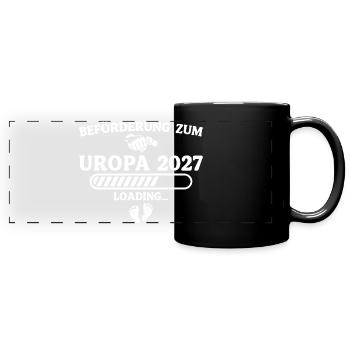 Beförderung zum Uropa 2027 – Schwangerschaft - Panorama-Tasse farbig - Schwarz - Vorne