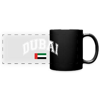 Drapeau de Dubaï - Mug panoramique uni - noir - Devant