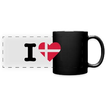 I love Danmark - Full Colour Panoramic Mug - black - Front