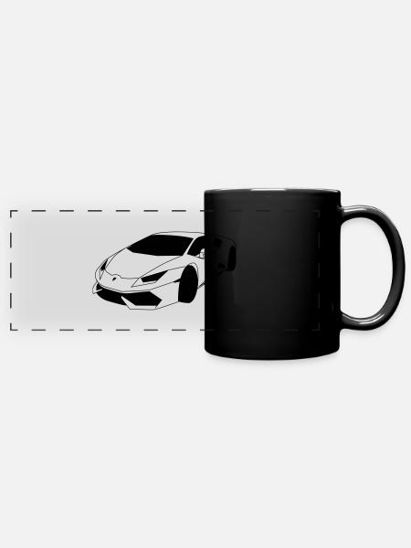 Lambo Sportwagen - Panorama-Tasse farbig - Schwarz