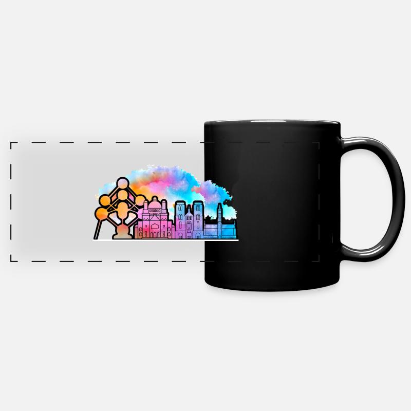 Belgique coloré par The Manzanita’s - Mug panoramique uni - noir