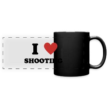 I Love Shooting - Panorama-Tasse farbig - Schwarz - Vorne