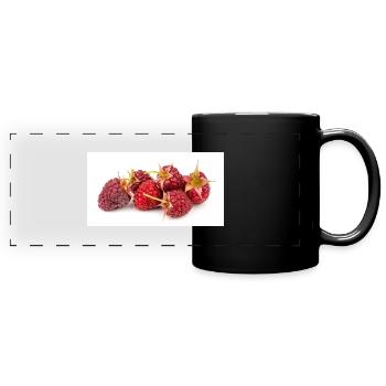 Himbeere. raspberry - Panorama-Tasse farbig - Schwarz - Vorne