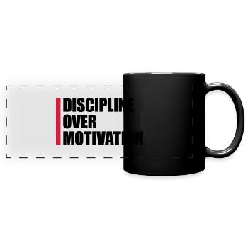 Citation de discipline sur la motivation - Mug panoramique uni - noir - Devant