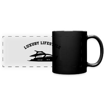 Yacht Luxury Lifestyle - Full Colour Panoramic Mug - black - Front