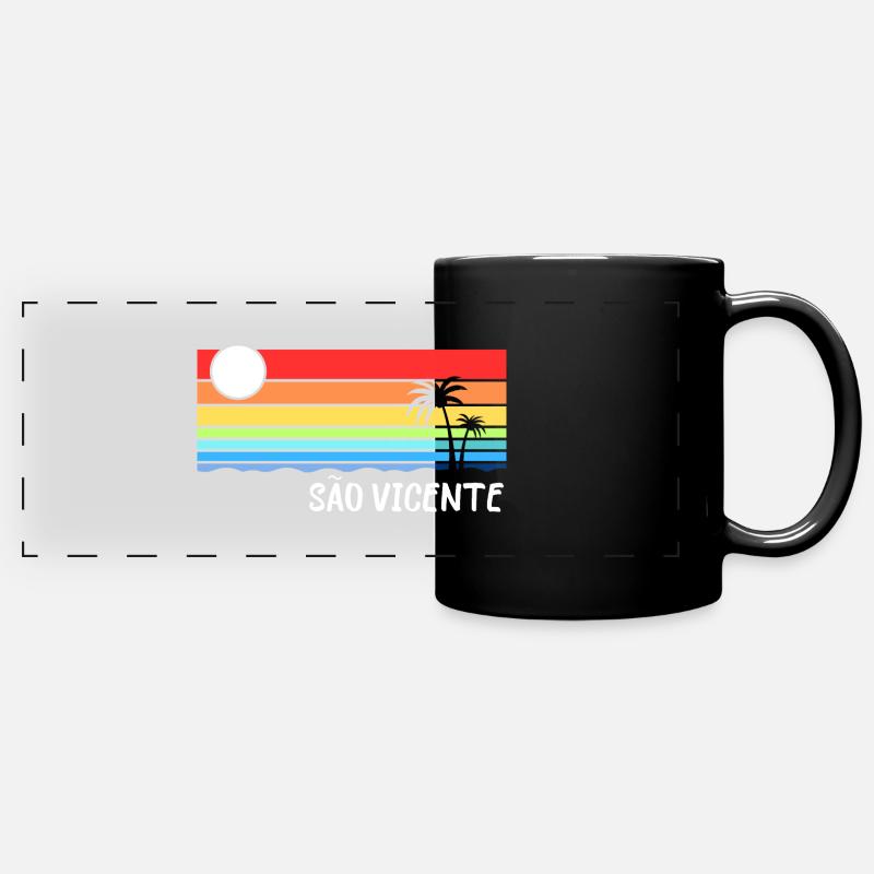 São Vicente Cape Verde Cabo Verde Holidays - Full Colour Panoramic Mug - black