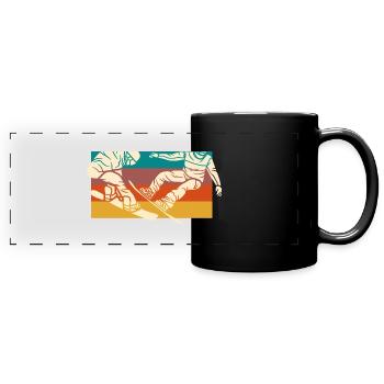 Vintage Snowboard - Retro Snowboard Geschenkidee - Panorama-Tasse farbig - Schwarz - Vorne