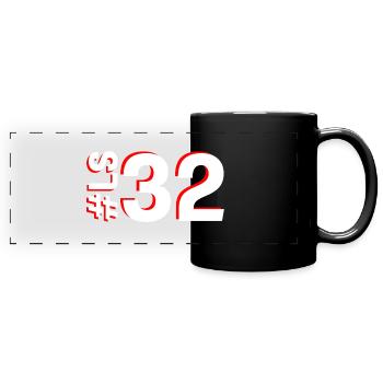 LS32 - Panorama-Tasse farbig - Schwarz - Vorne