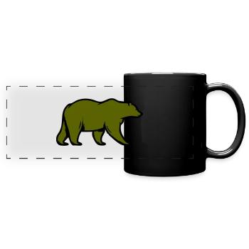 bär - Panorama-Tasse farbig - Schwarz - Vorne