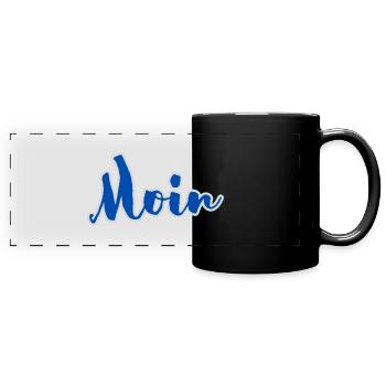 Moin - Panorama-Tasse farbig - Schwarz - Vorne
