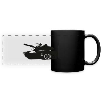Panzer - Panorama-Tasse farbig - Schwarz - Vorne