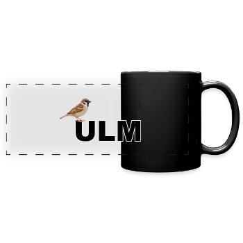 Ulmer Spatz Linsen mit Spätzla Schwäbisch - Panorama-Tasse farbig - Schwarz - Vorne
