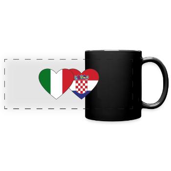 Italien Kroatien Flagge Herz - Panorama-Tasse farbig - Schwarz - Vorne