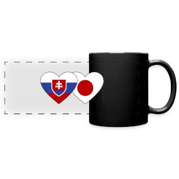 Slowakei Japan Flagge Herz - Panorama-Tasse farbig - Schwarz - Vorne