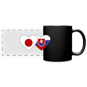 Japan Slowakei Flagge Herz - Panorama-Tasse farbig - Schwarz - Vorne