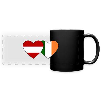 Autriche Irlande Flag Heart - Mug panoramique uni - noir - Devant