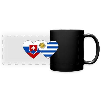 Slowakei Uruguay Herz Flagge - Panorama-Tasse farbig - Schwarz - Vorne