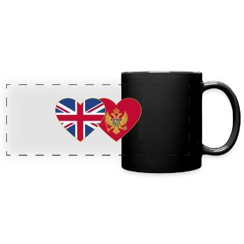 England Montenegro Flagge - Panorama-Tasse farbig - Schwarz - Vorne