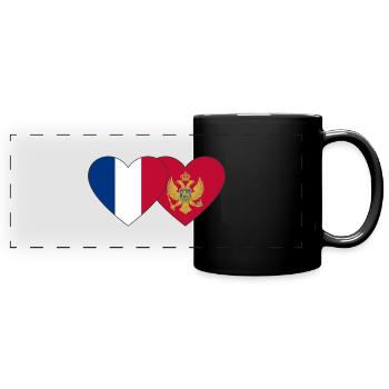France Montenegro flag - Full Colour Panoramic Mug - black - Front