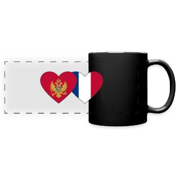 Montenegro Frankreich Flagge - Panorama-Tasse farbig - Schwarz - Vorne