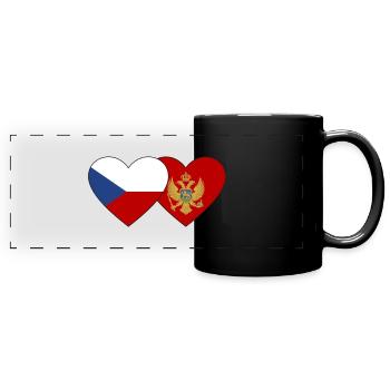 Tschechien Montenegro Flagge - Panorama-Tasse farbig - Schwarz - Vorne