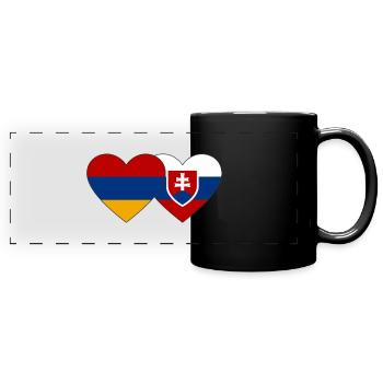 Armenien Slowakei Flagge Herz - Panorama-Tasse farbig - Schwarz - Vorne