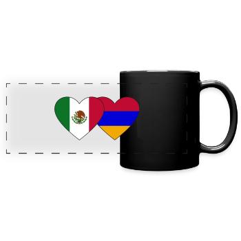 Mexico Armenia Flag Heart - Full Colour Panoramic Mug - black - Front