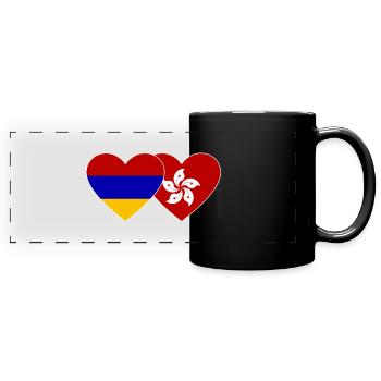 Armenien Hong Kong Flagge Herz - Panorama-Tasse farbig - Schwarz - Vorne