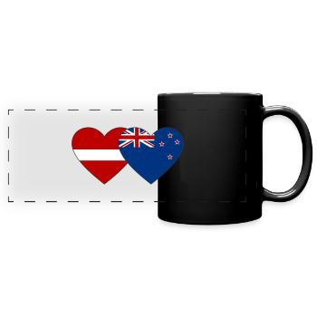Latvia New Zealand flag - Full Colour Panoramic Mug - black - Front