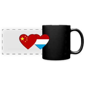 China Luxembourg Flag Heart - Full Colour Panoramic Mug - black - Front