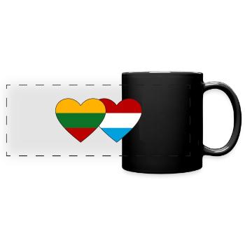 Lithuania Luxembourg Flag Heart - Full Colour Panoramic Mug - black - Front