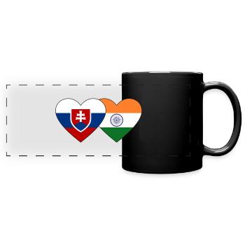 Slowakei Indien Flagge Herz - Panorama-Tasse farbig - Schwarz - Vorne