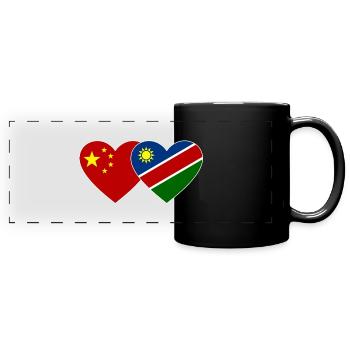 China Namibia Flag Heart - Full Colour Panoramic Mug - black - Front